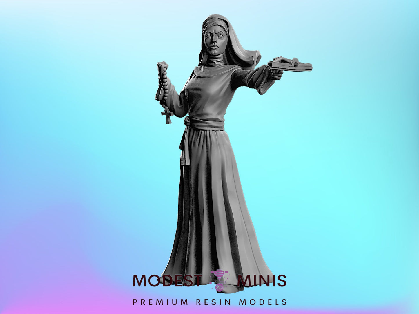 Survivor Nun | 28mm - 100mm Scale Resin Mini | Zombicide | Vaultz