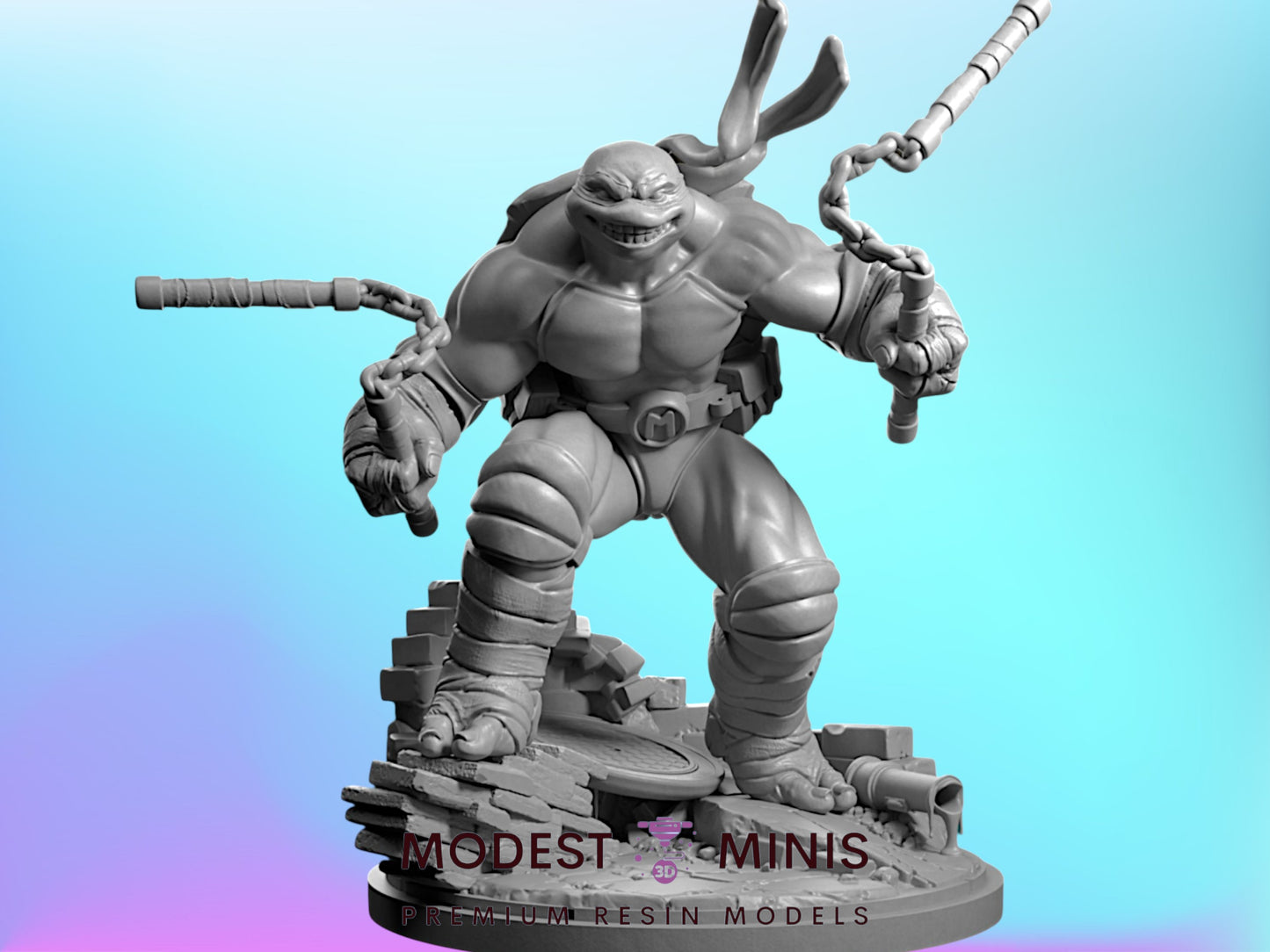 Nunchaku Ninja | Michaelangelo | Resin Miniature Proxy for Crisis Protocol | Legion