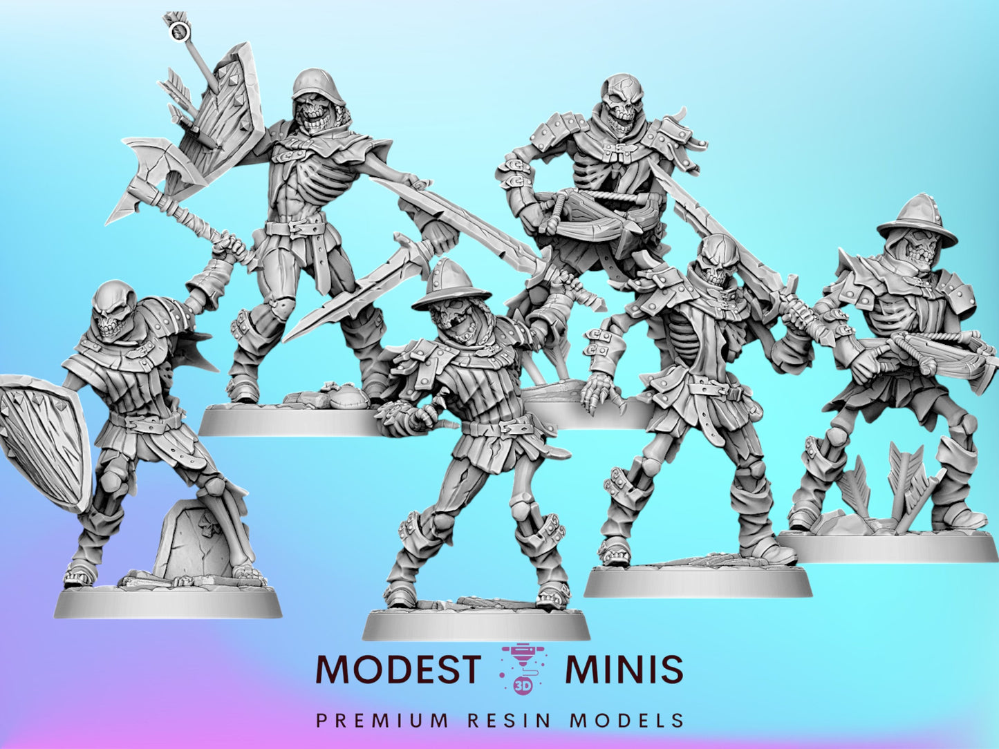Oldburg Fallen Skeletons | 28mm - 75mm Scale Resin Minis | DnD | Artisan Guild
