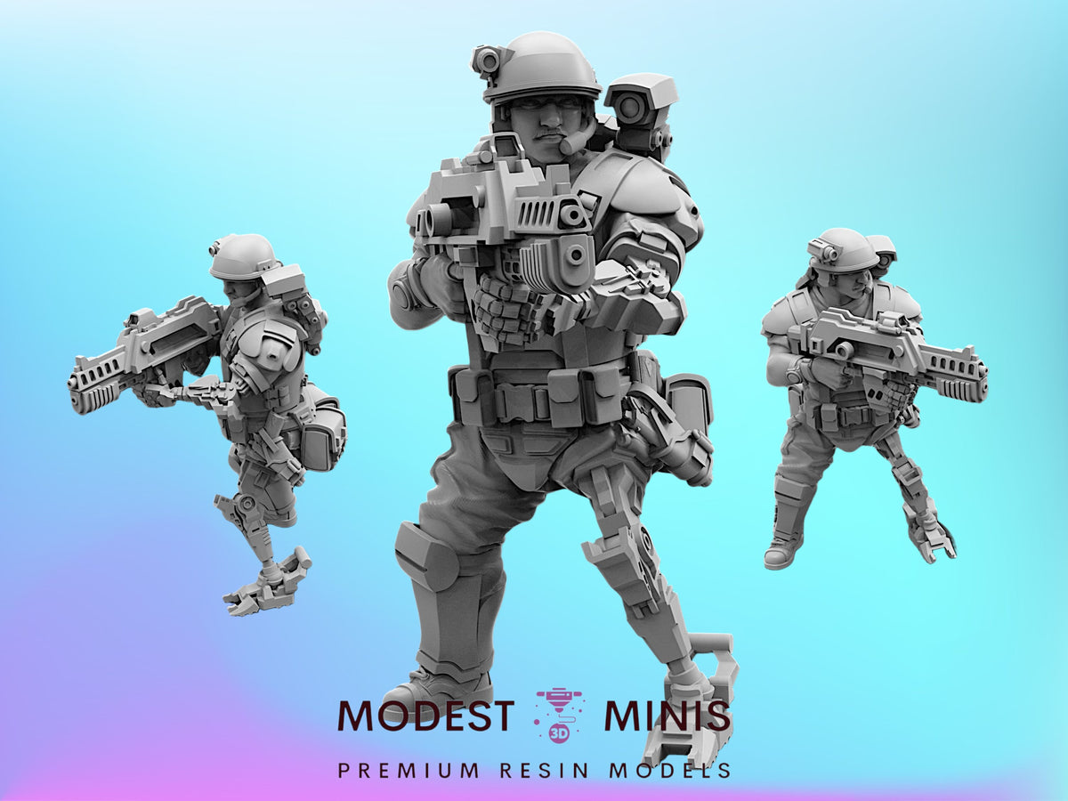 Colonial Marine Veteran PVT Oliver - 28mm - 100mm Scale Alien Miniature  | Papsikels