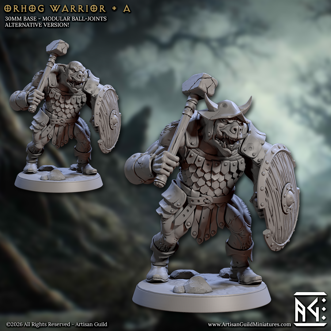 Orhog Warriors | 28mm - 75mm Scale Resin Minis | DnD | Frostgrave Artisan Guild Pic Orc