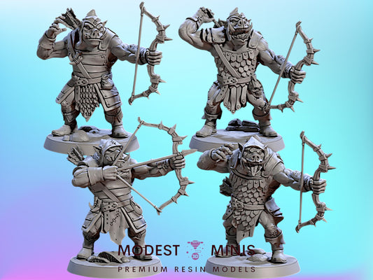 Orhog Archers | 28mm - 75mm Scale Resin Minis | DnD | Frostgrave Artisan Guild Pic Orc
