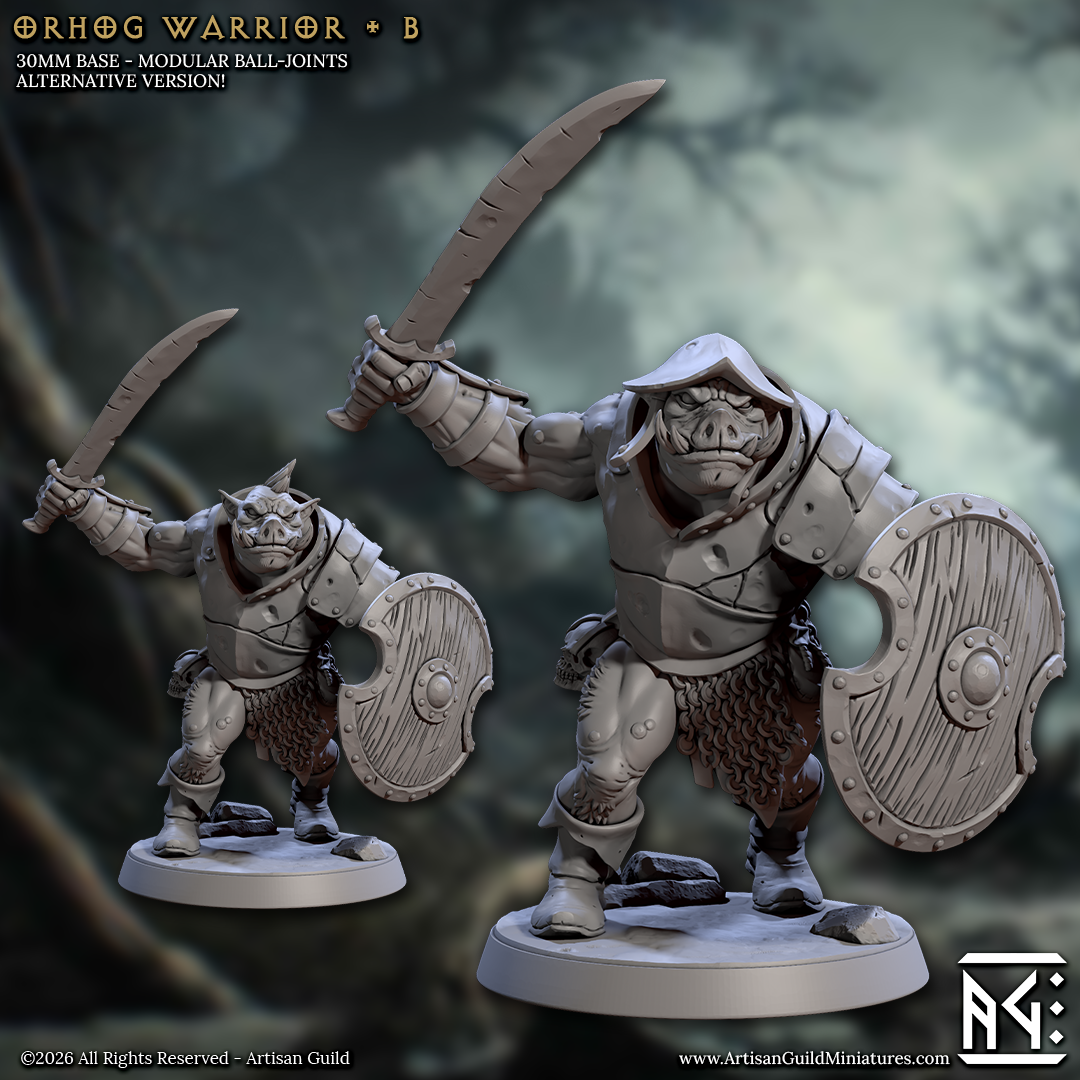 Orhog Warriors | 28mm - 75mm Scale Resin Minis | DnD | Frostgrave Artisan Guild Pic Orc