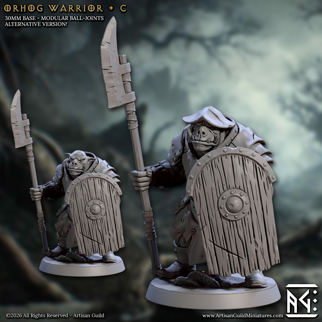 Orhog Warriors | 28mm - 75mm Scale Resin Minis | DnD | Frostgrave Artisan Guild Pic Orc