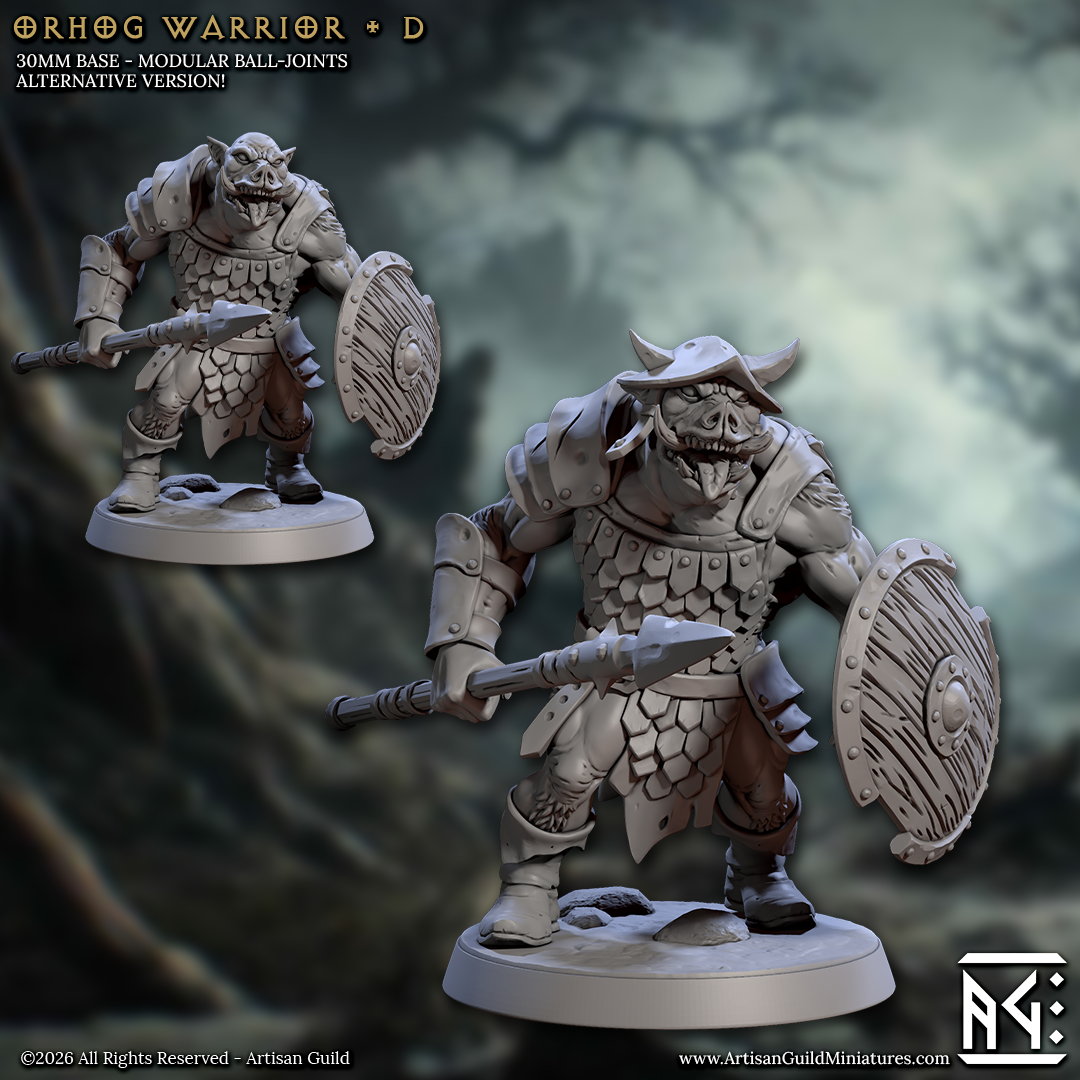 Orhog Warriors | 28mm - 75mm Scale Resin Minis | DnD | Frostgrave Artisan Guild Pic Orc