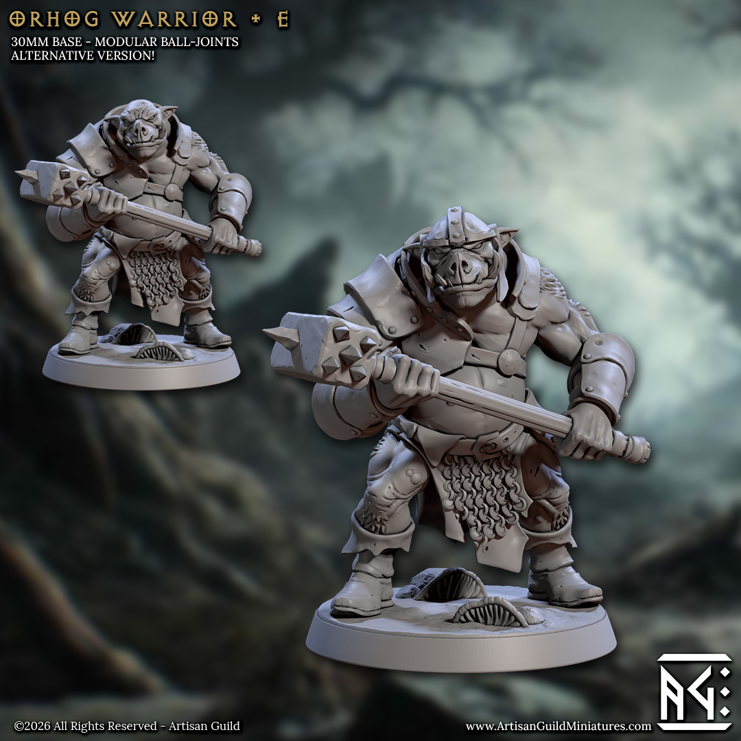 Orhog Warriors | 28mm - 75mm Scale Resin Minis | DnD | Frostgrave Artisan Guild Pic Orc