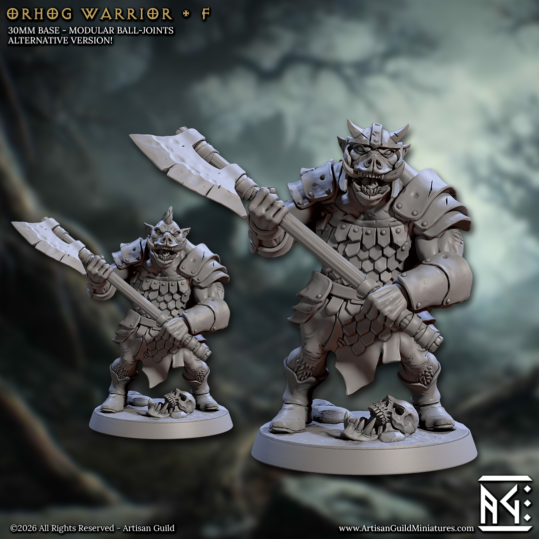 Orhog Warriors | 28mm - 75mm Scale Resin Minis | DnD | Frostgrave Artisan Guild Pic Orc