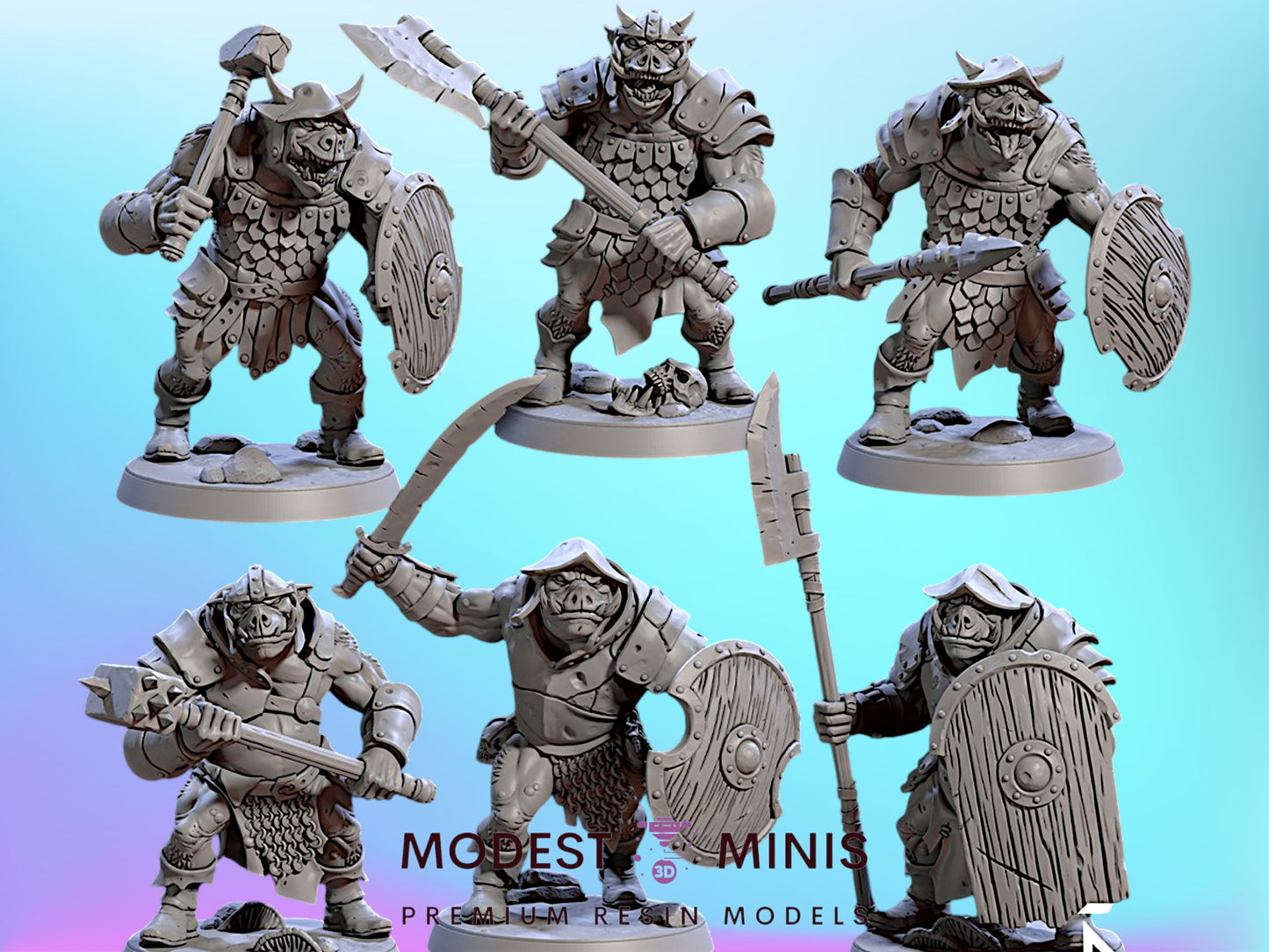Orhog Warriors | 28mm - 75mm Scale Resin Minis | DnD | Frostgrave Artisan Guild Pic Orc