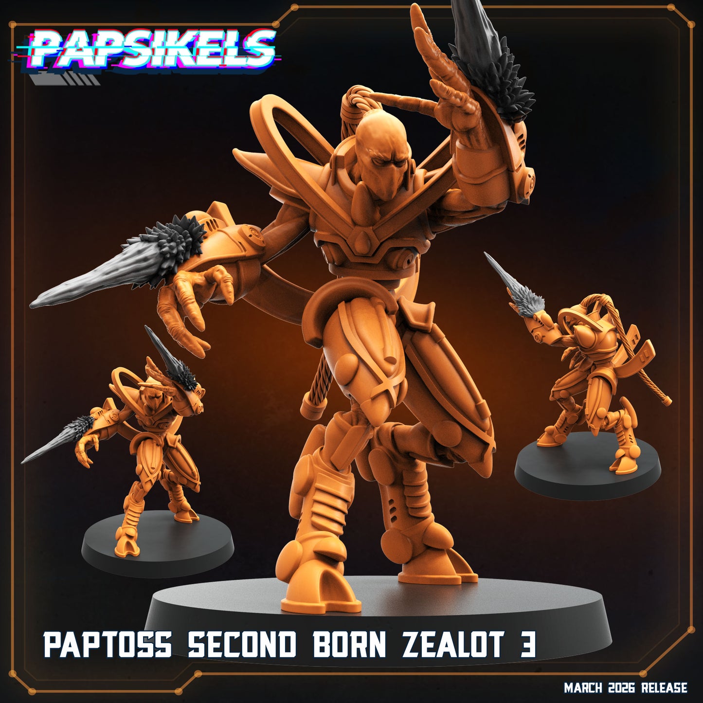 Paptoss Second Born Zealots - 32mm Scale Starcraft Proxy | Papsikels