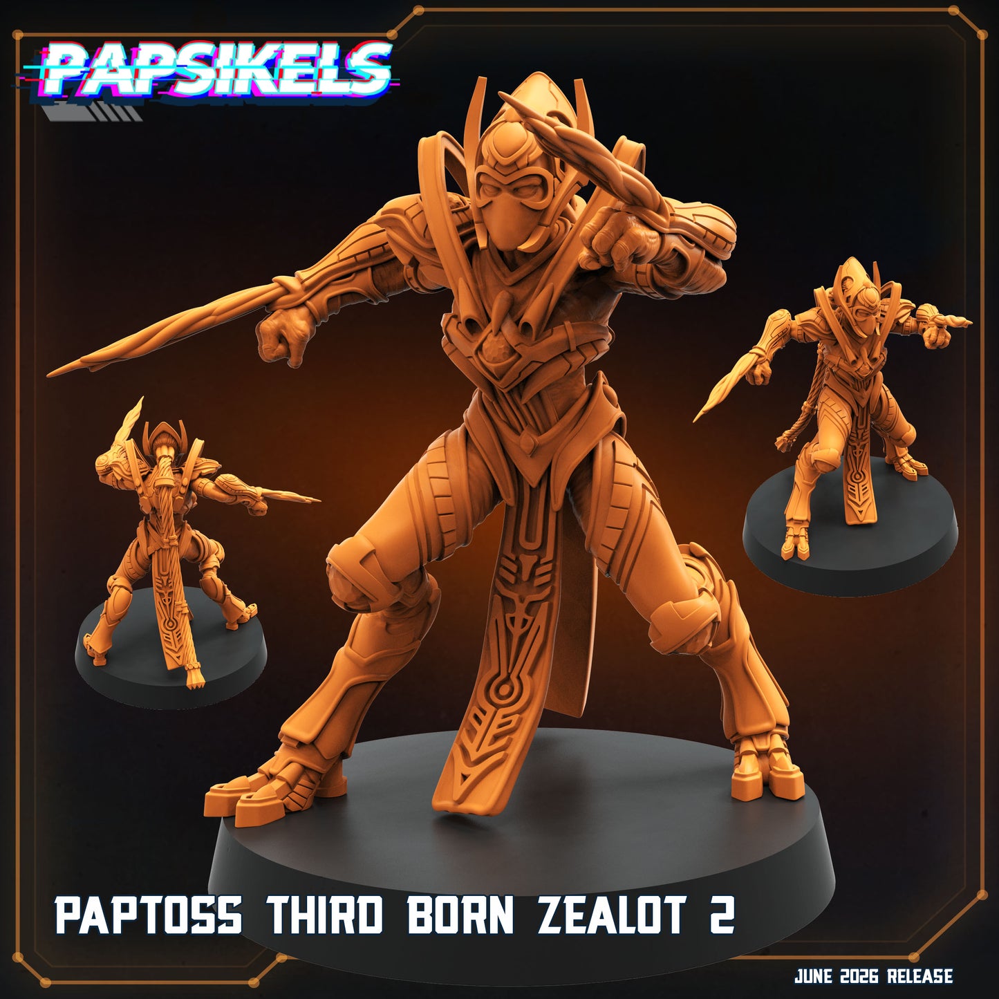Paptoss Third Born Zealots - 32mm Scale Starcraft Proxy | Papsikels