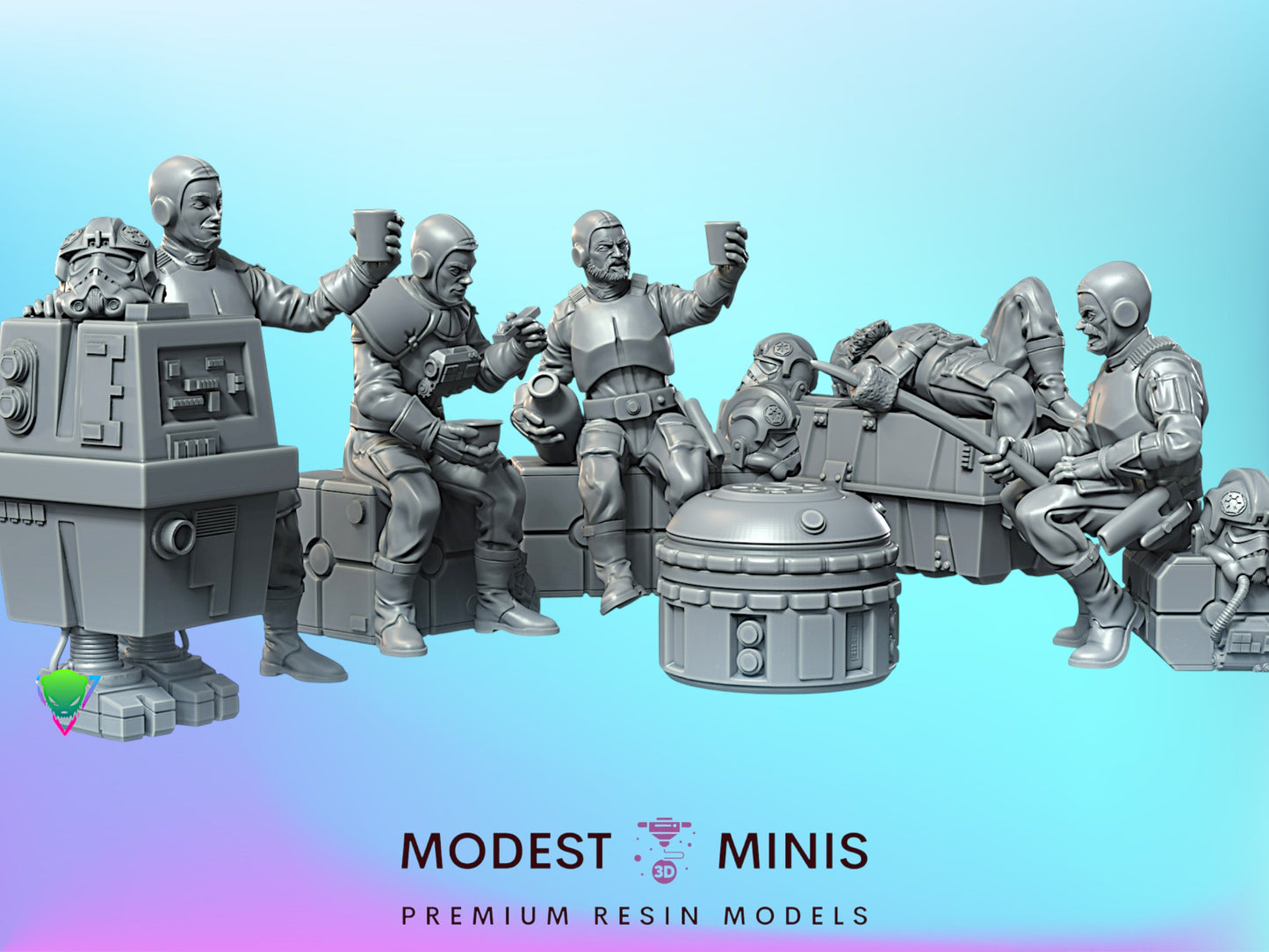 6pc SpecOps Pilot Party Bonfire - 28mm - 40mm Scale | Star Wars Legion Mini | War Bear