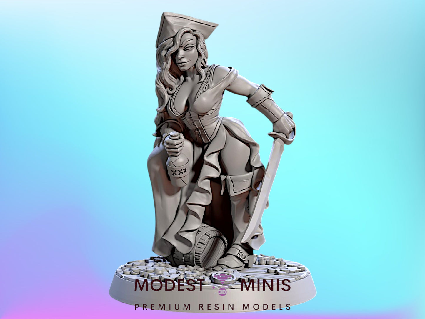 Arabella Crowe Pinup | 28mm - 75mm Scale Resin Minis | DnD | Frostgrave Artisan Coast Reavers