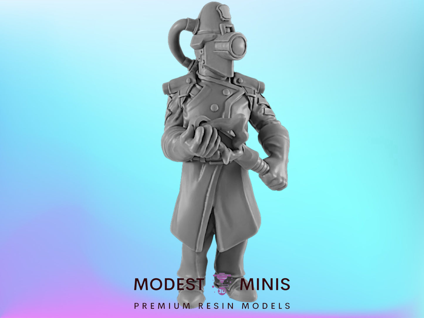 Police Automaton | 25mm to 100mm Steampunk Mini | DnD | EC3D