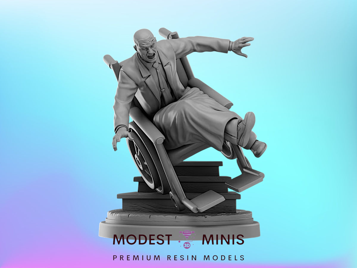Tele Wheels Falling Prof X | 32mm - 40mm Mini | Crisis Protocol Proxy | Superhero | Hall of Heroes