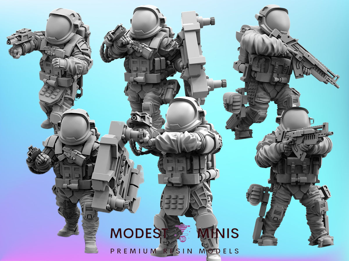 Union Progressive Special Operation Force Set 5 - 28mm - 100mm Scale Alien Miniature  | Papsikels