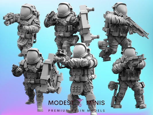 Union Progressive Special Operation Force Set 5 - 28mm - 100mm Scale Alien Miniature  | Papsikels