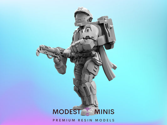 Recon Helljumper Flamethrower | 28mm - 75mm Scale Aliens Miniature | Papsikel