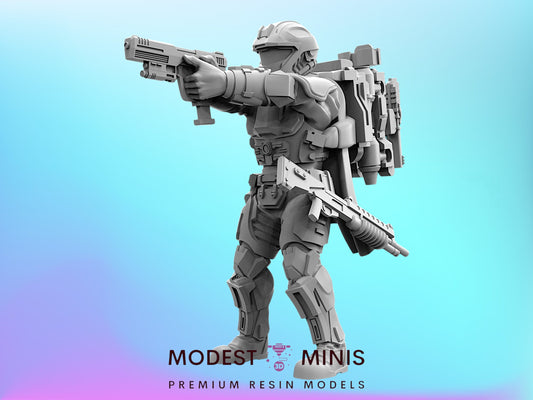 Recon Helljumper Sergeant | 28mm - 75mm Scale Aliens Miniature | Papsikel