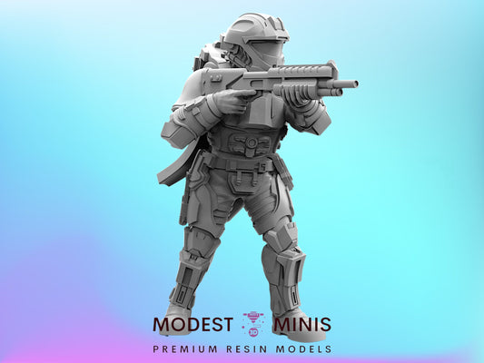 Recon Helljumper Shotgunner | 28mm - 75mm Scale Aliens Miniature | Papsikel