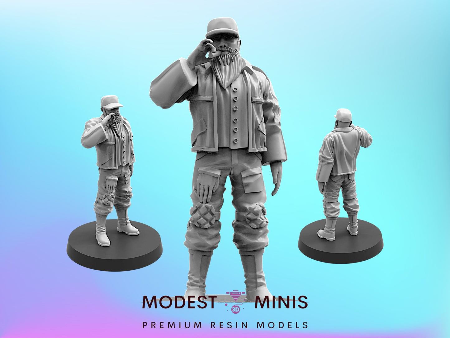Space Crew Roughneck Jimmy Smoker | 28mm+ Scale Aliens Miniature | Sci fi | Papsikels