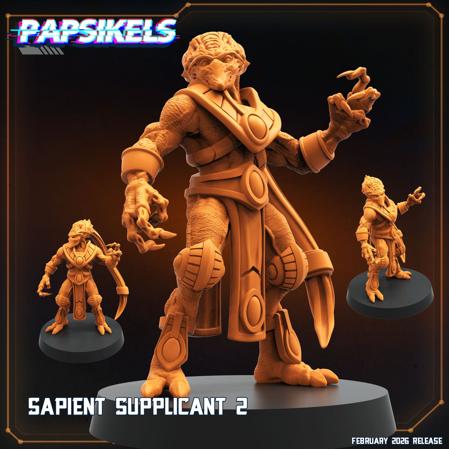 Sapient Supplicants | 28mm+ Scale Miniature | Sci fi | Papsikels