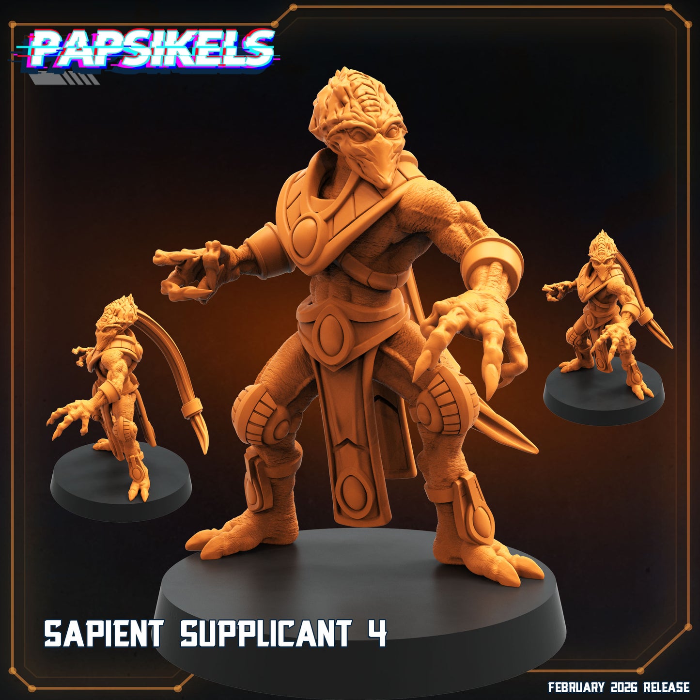 Sapient Supplicants | 28mm+ Scale Miniature | Sci fi | Papsikels