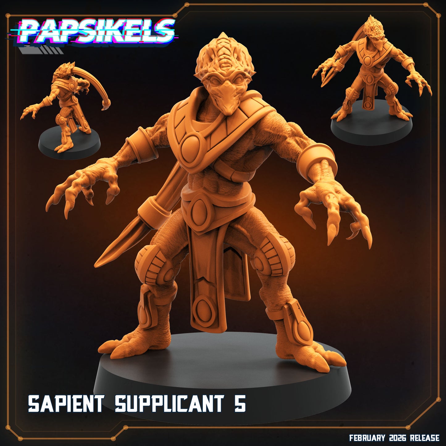 Sapient Supplicants | 28mm+ Scale Miniature | Sci fi | Papsikels