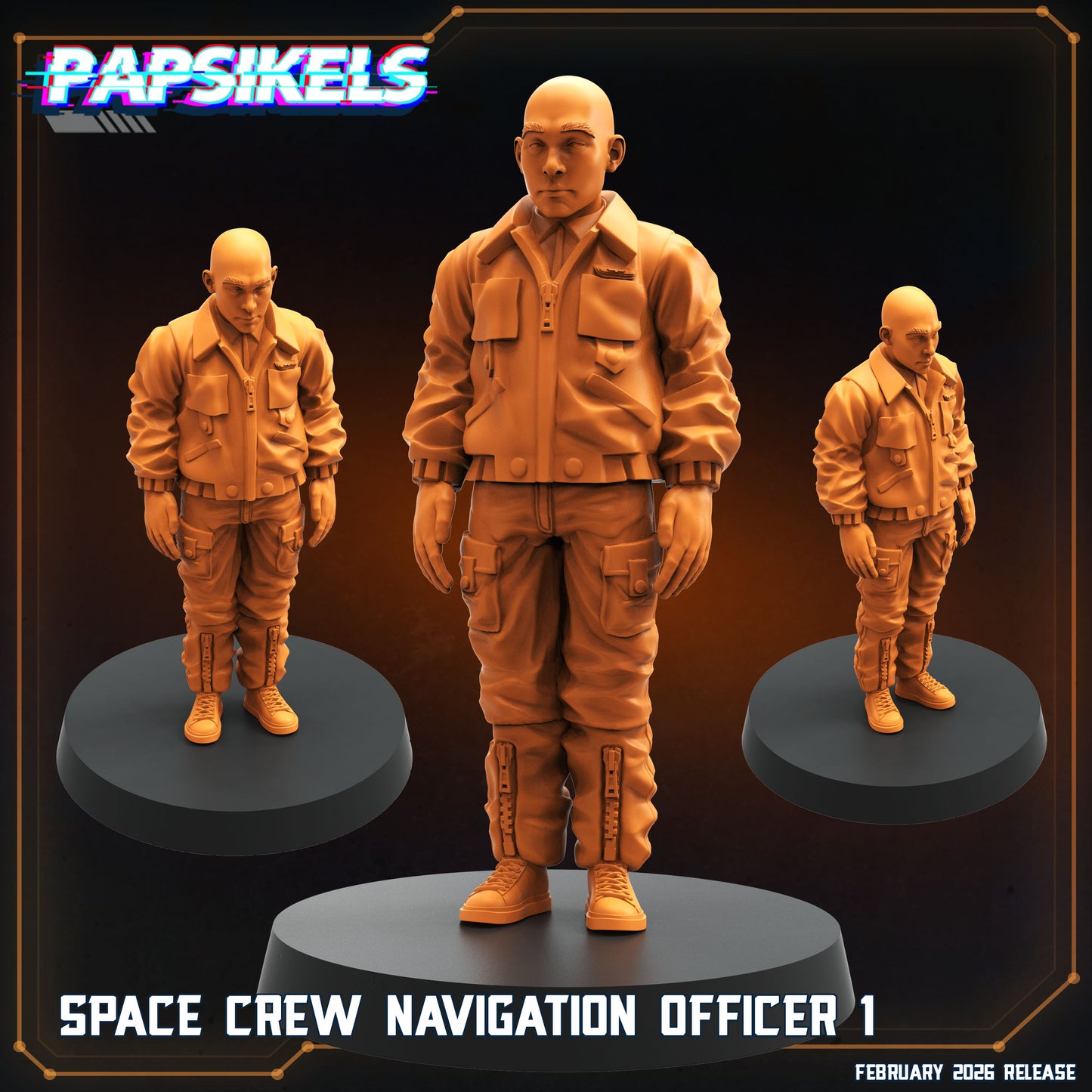 Space Crew Navigation Officer | 28mm+ Scale Miniature | Sci fi | Papsikels