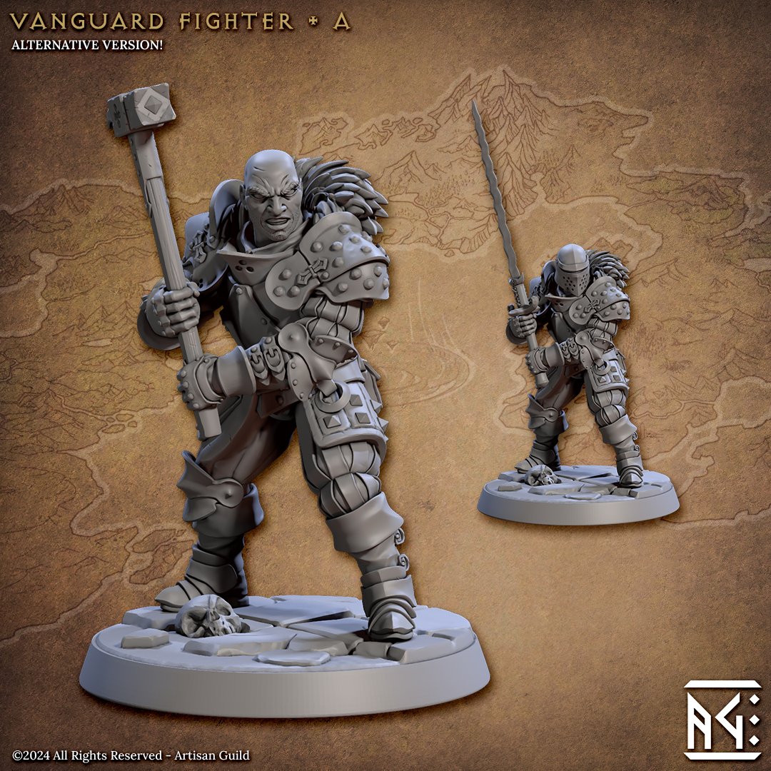 Vanguard Fighters | 28mm - 75mm Scale Resin Minis | DnD | Frostgrave Artisan Guild