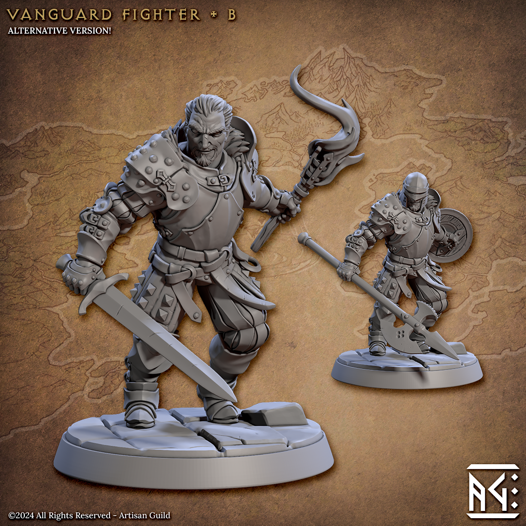 Vanguard Fighters | 28mm - 75mm Scale Resin Minis | DnD | Frostgrave Artisan Guild