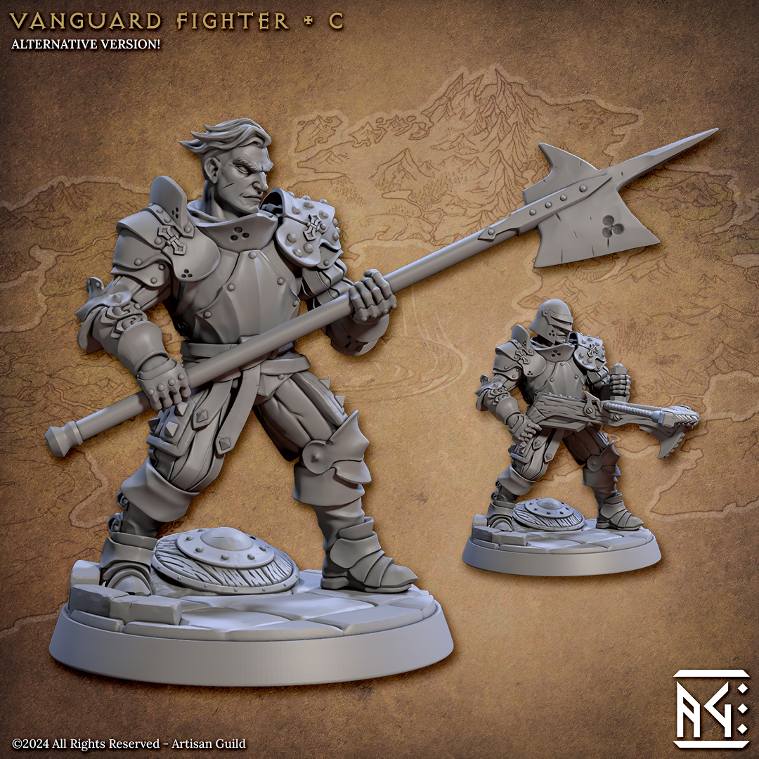 Vanguard Fighters | 28mm - 75mm Scale Resin Minis | DnD | Frostgrave Artisan Guild