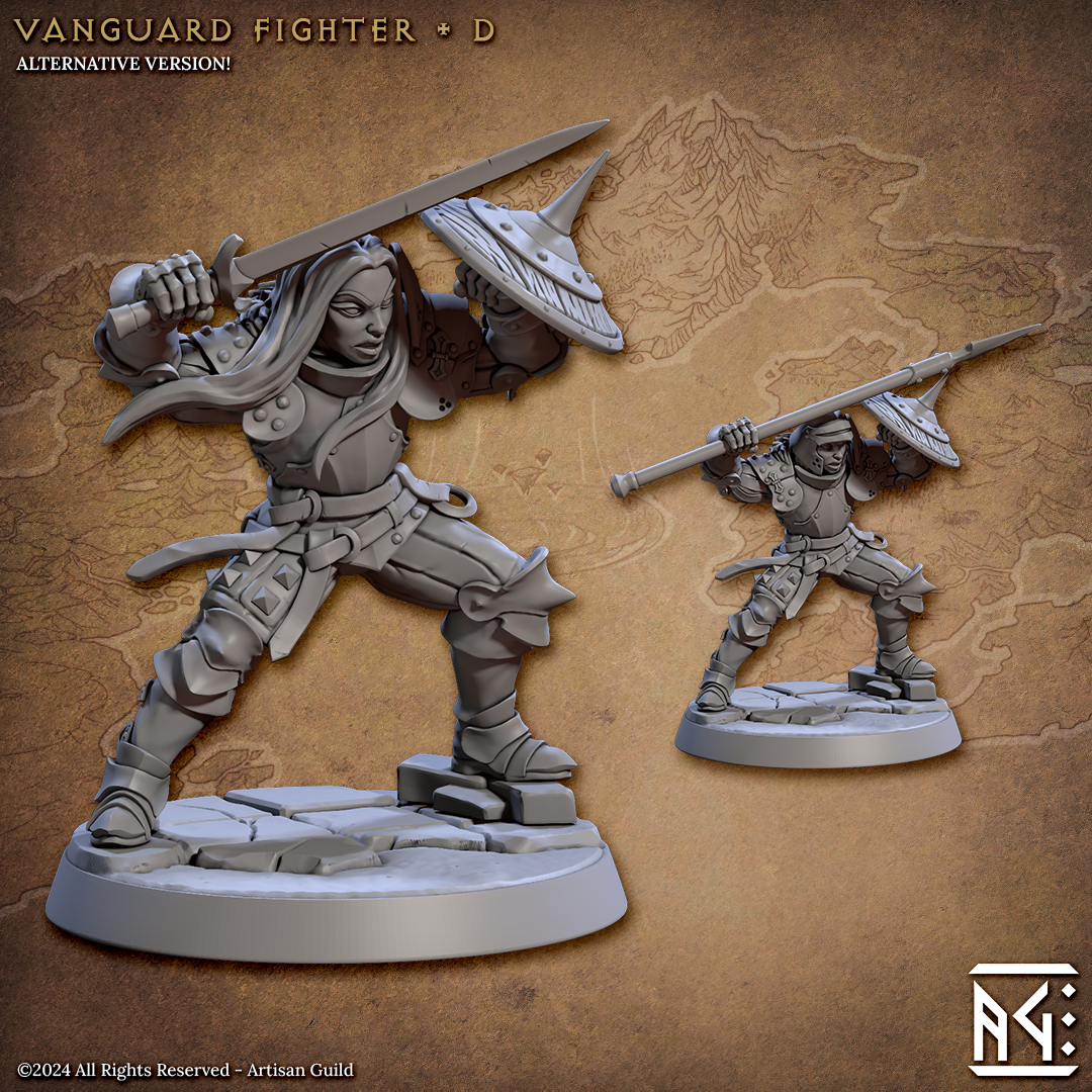 Vanguard Fighters | 28mm - 75mm Scale Resin Minis | DnD | Frostgrave Artisan Guild