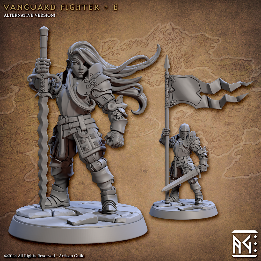 Vanguard Fighters | 28mm - 75mm Scale Resin Minis | DnD | Frostgrave Artisan Guild