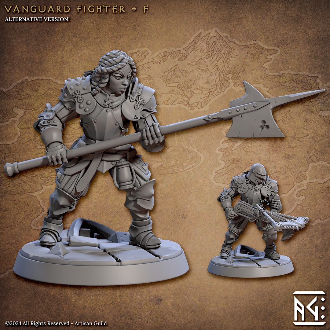 Vanguard Fighters | 28mm - 75mm Scale Resin Minis | DnD | Frostgrave Artisan Guild