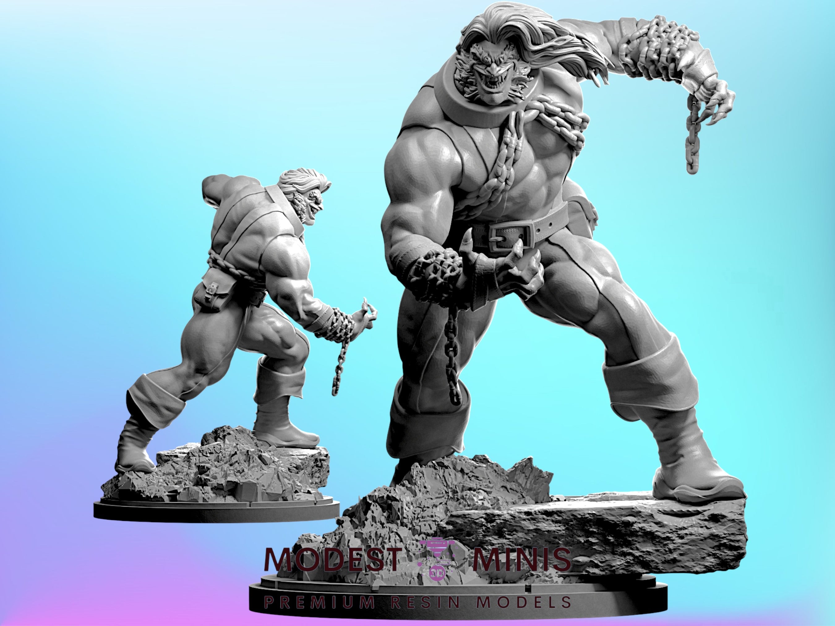3D printed 40mm superhero MCP miniatures from Modest Minis Studio