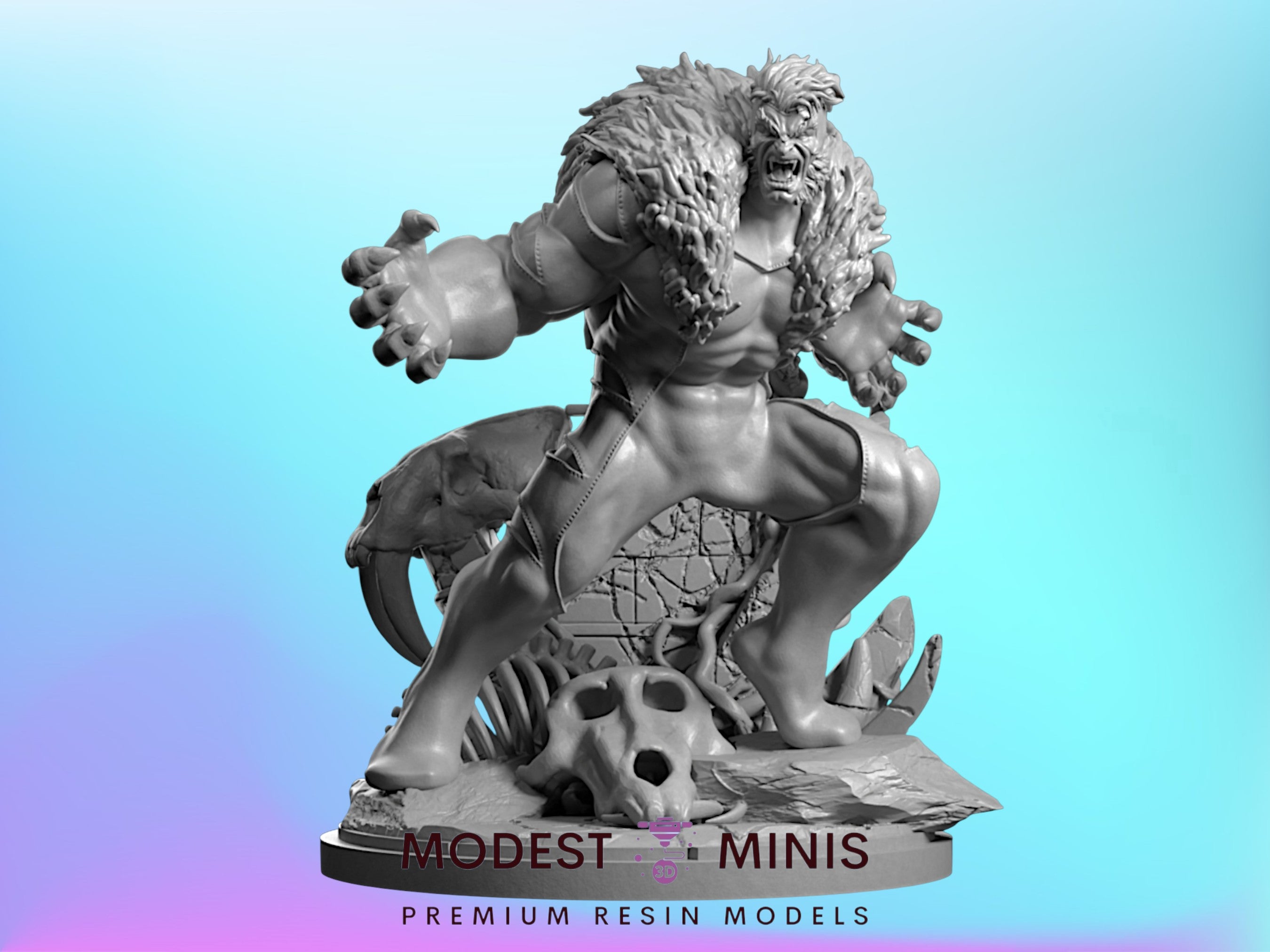 Mcp Sabertooth 3D printed 40mm superhero MCP miniatures from Modest Minis Studio