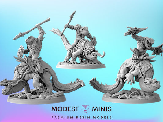 Salamander Rider Grungs | 28mm - 75mm Scale Resin Minis | DnD | Artisan Guild Gurunda