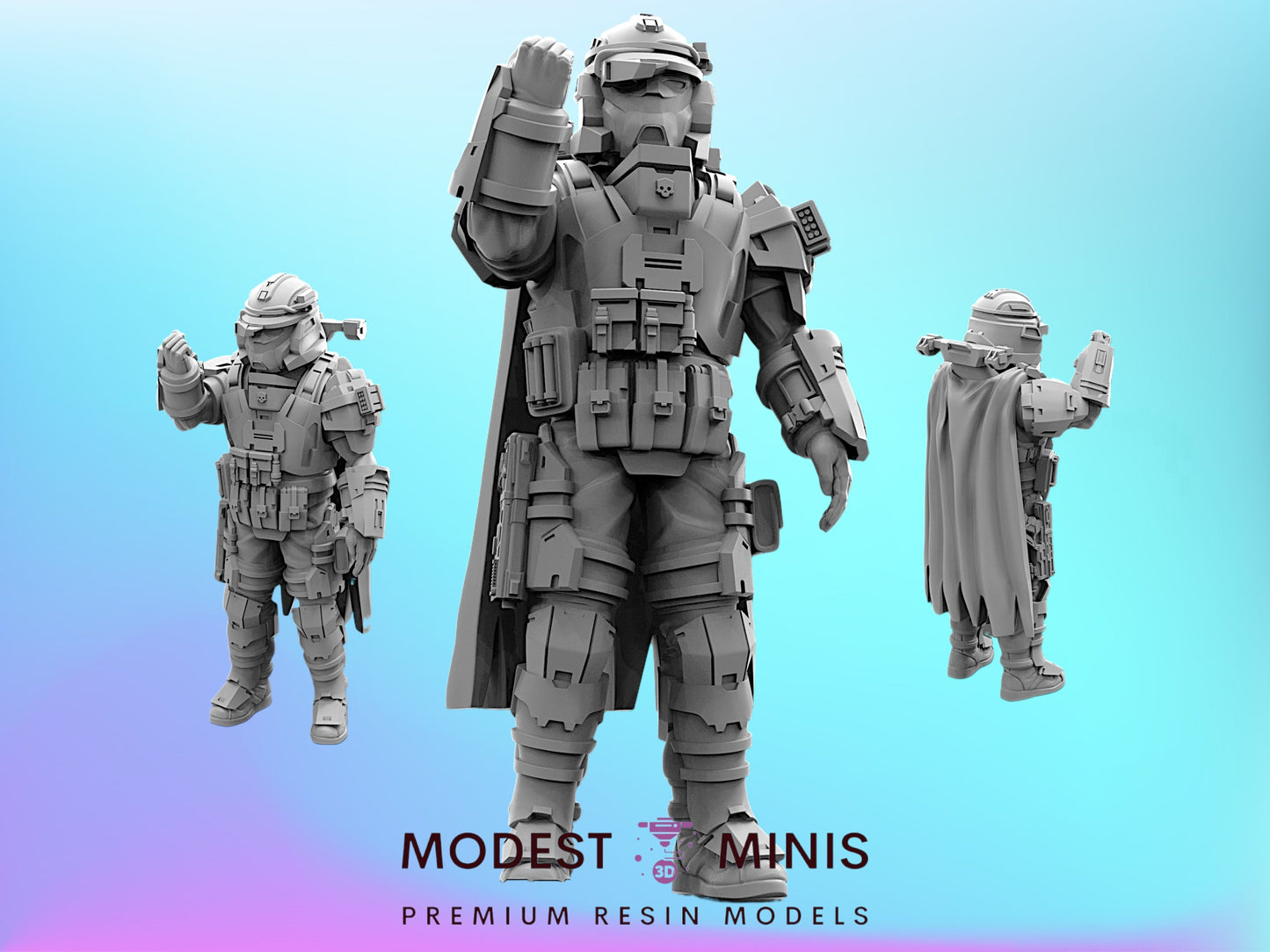 RS40 Helljumper Salute | 28mm+ Scale Miniature | Sci fi | Papsikels