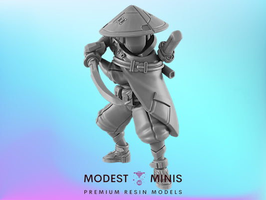 Samurai | 25mm - 75mm Scale | DnD | EC3D Cyberpunk Mini | Ghost City