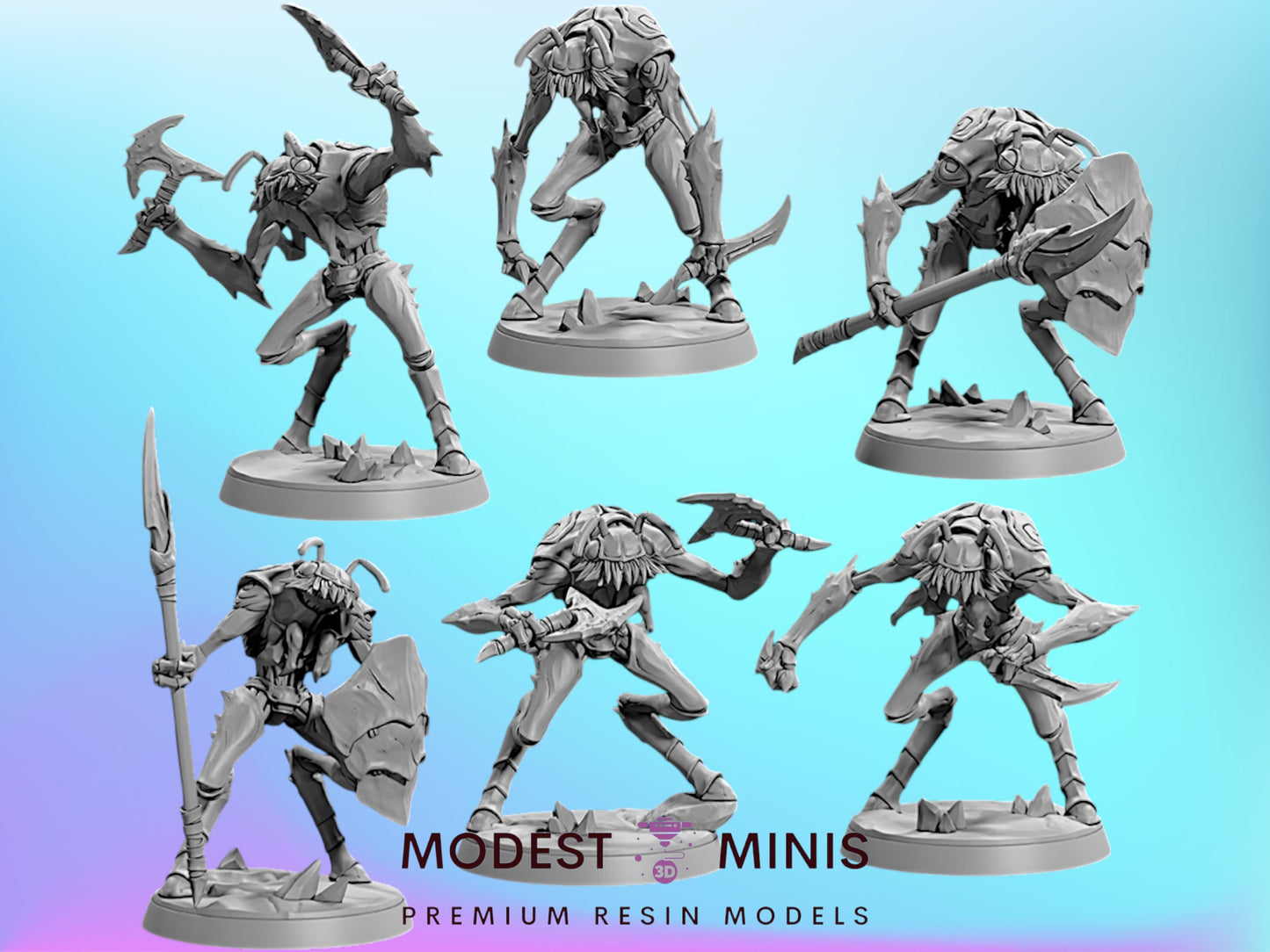 6pc Zeek Scuttler | 28mm - 75mm Scale Resin Minis | DnD | Frostgrave Artisan Guild Brood