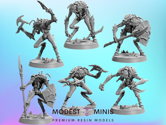 6pc Zeek Scuttler | 28mm - 75mm Scale Resin Minis | DnD | Frostgrave Artisan Guild Brood