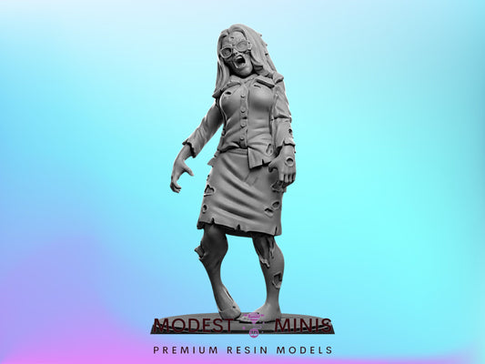 Zombie Secretary | 28mm - 100mm Scale Resin Mini | Zombicide