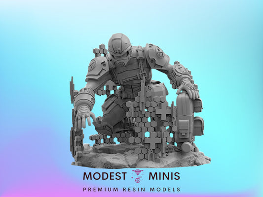 Shield Male Medic 2 | 32mm - 40mm Mini | Crisis Protocol Proxy | Superhero | Trident (Copy)