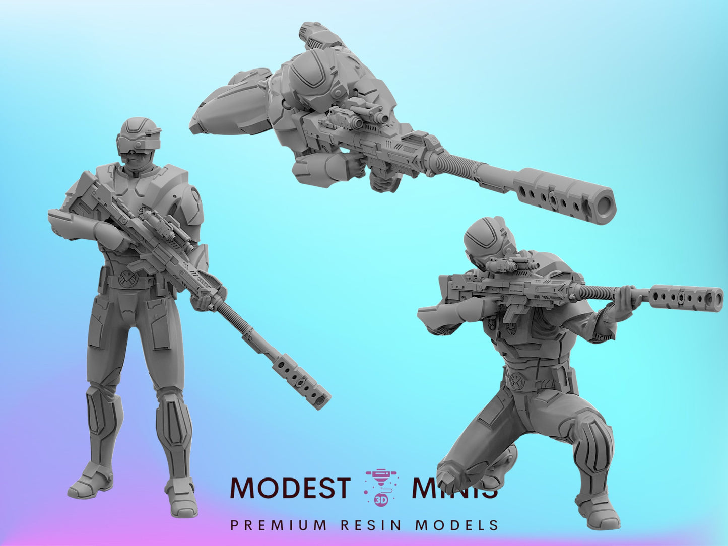 Shield Sniper Agent 1-3 | 32mm - 40mm Mini | Crisis Protocol Proxy | Superhero | Trident