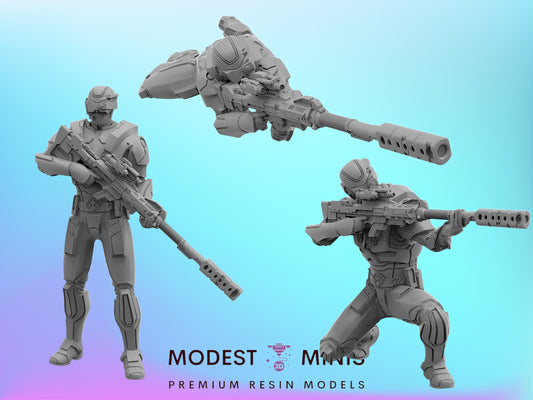 Shield Sniper Agent 1-3 | 32mm - 40mm Mini | Crisis Protocol Proxy | Superhero | Trident