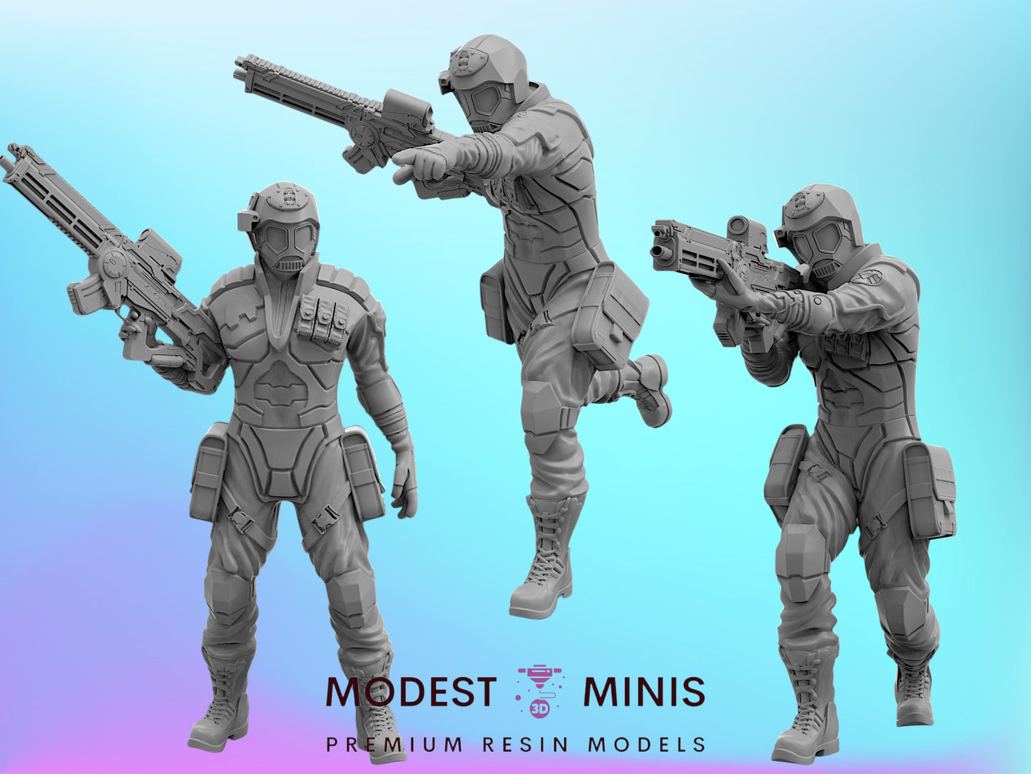 Shield Trooper Agent 1-3 | 32mm - 40mm Mini | Crisis Protocol Proxy | Superhero | Trident
