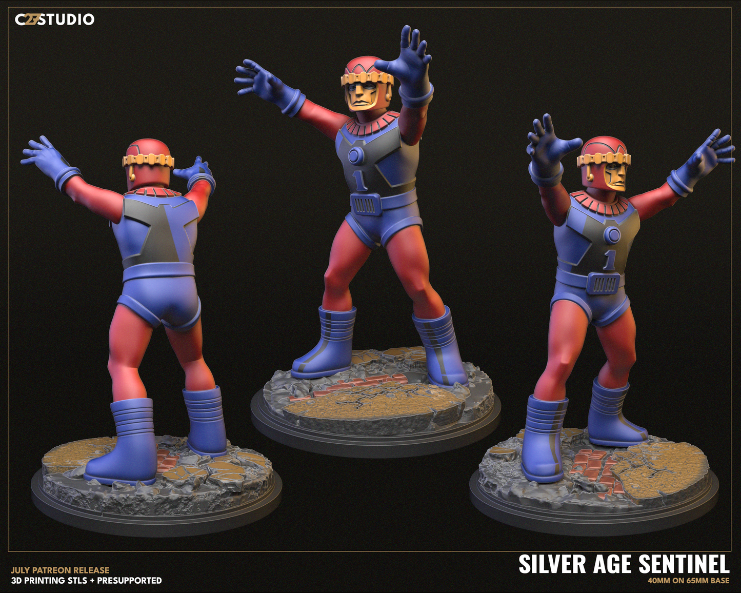 Silver Age Sentinels | 32mm - 40mm Mini | Crisis Protocol Proxy | Superhero | C27