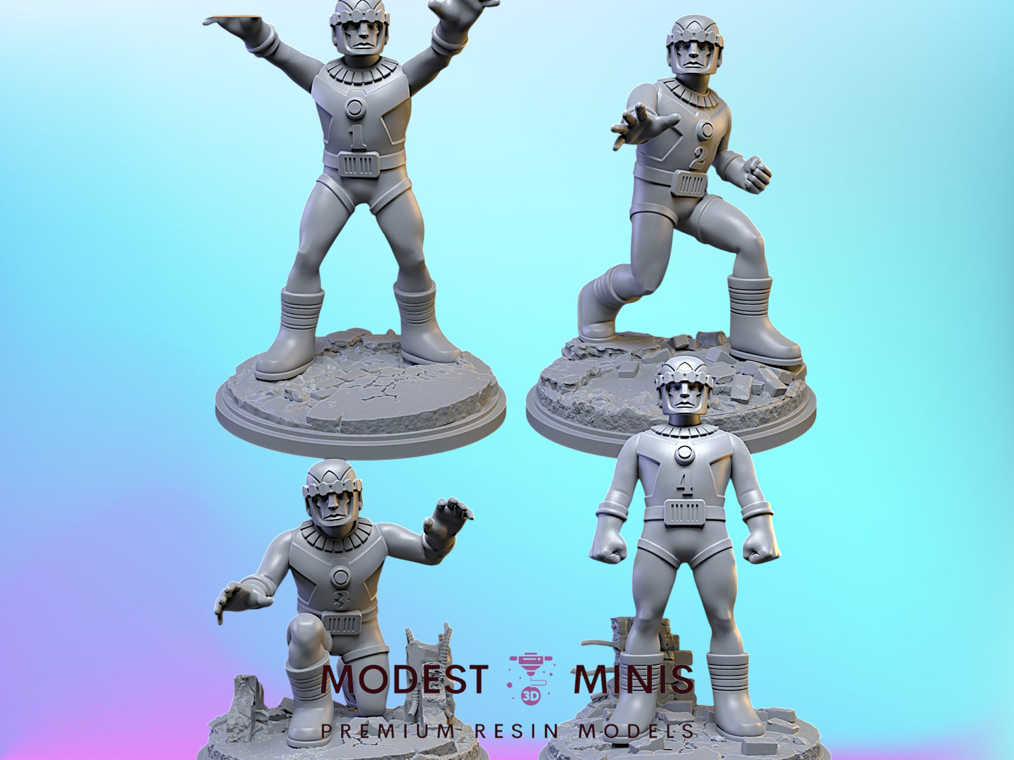 Silver Age Sentinels | 32mm - 40mm Mini | Crisis Protocol Proxy | Superhero | C27