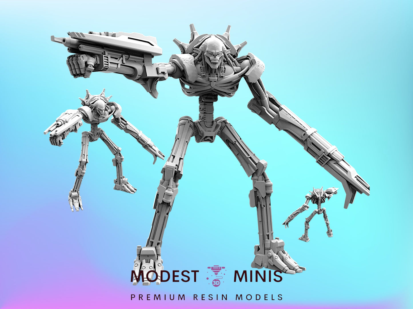 Cyber Skele Droid 1 - 32mm Scale Cyberpunk Shadowrun | Papsikels