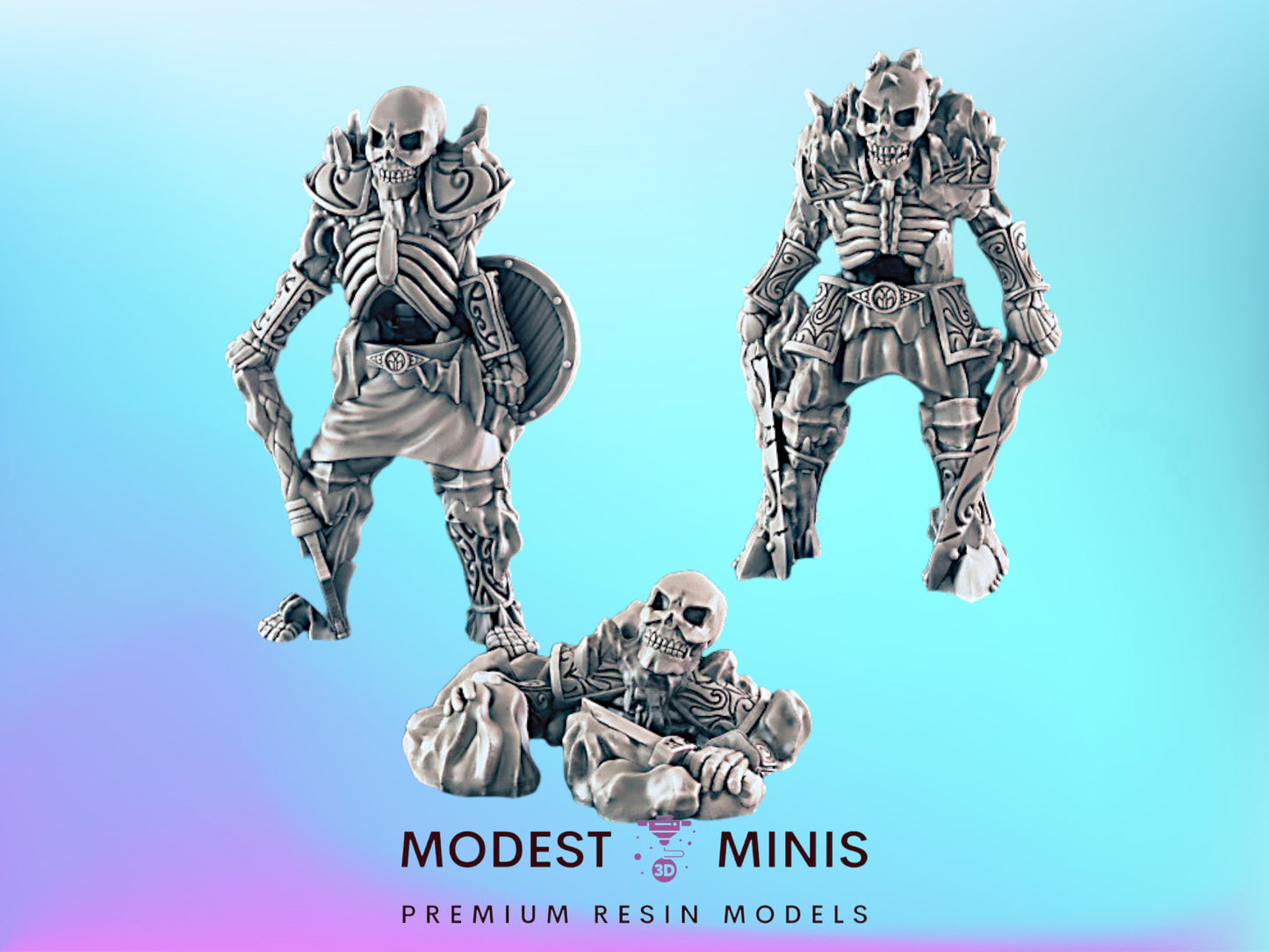 Frozen Skeletons | 25mm - 75mm Scale | DnD | EC3D Fantasy Mini